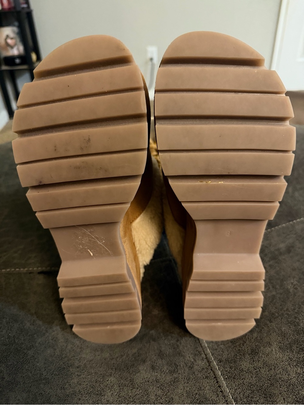 Steve Madden Chestnut Suede Shearling-Lined Slip-Ons - Picture 3 of 4